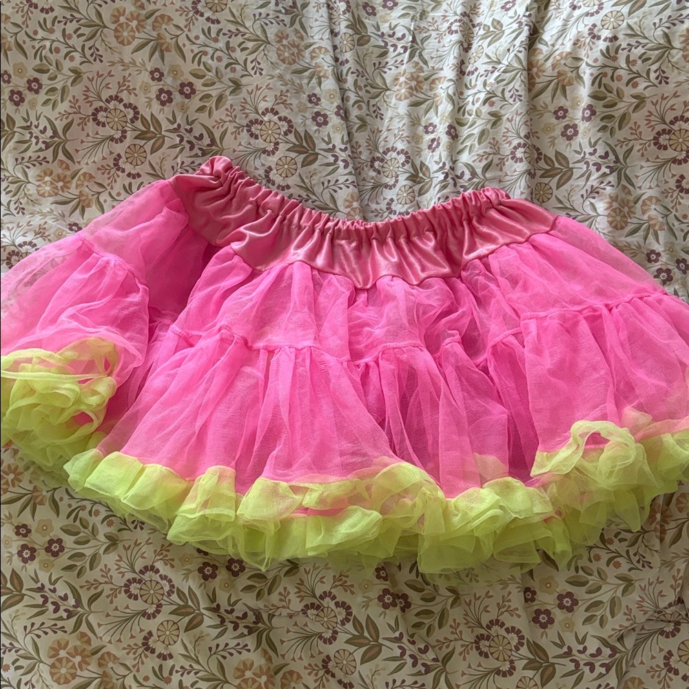 Pink and Green One Size Tutu / Tulle Skirt